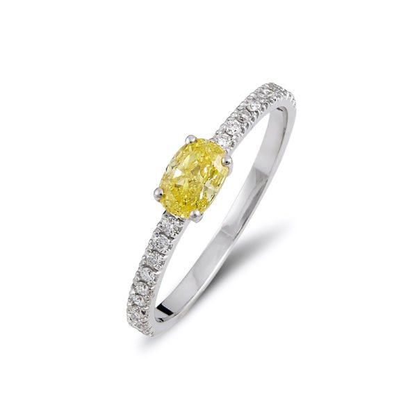 Subido a Anillo en oro blanco con diamante central